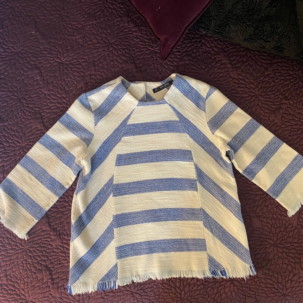 Zara Women's Bohemian Striped Chic Top Sz. XS